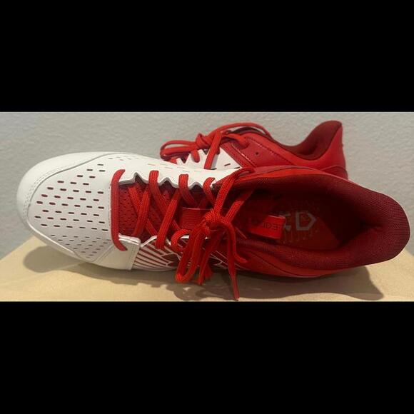 Under Armour Leadoff Low RM Red and White Baseball Cleats Men's Size 11 - Picture 4 of 6